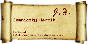 Jamniczky Henrik névjegykártya